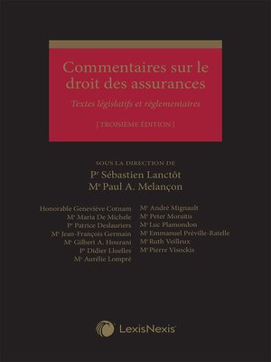 cover image of Commentaires sur le droit des assurances - Textes législatifs et réglementaires